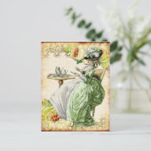 Carte Postale Thé de boisson de la Dame géorgienne - Vert (Debout devant)