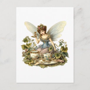 Carte Postale Thé de fête féerique vintage