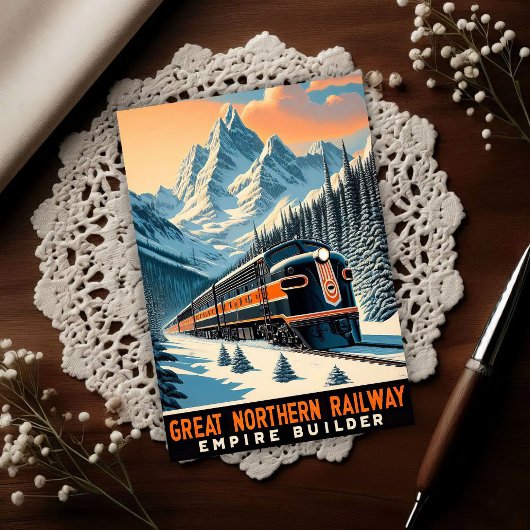 Carte Postale The Empire Builder Vintage Train