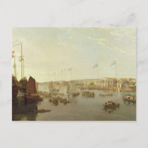 Carte Postale The European Factories, Canton, 1806 (huile sur ca