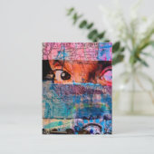 Carte Postale The Eyeballs abstract junk journal Collage AI (Debout devant)