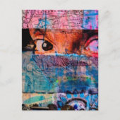 Carte Postale The Eyeballs abstract junk journal Collage AI (Devant)