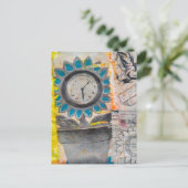 Carte Postale The Flower Clock Plans Mixed Media Collage (Debout devant)
