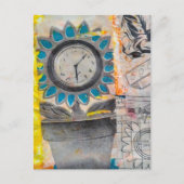 Carte Postale The Flower Clock Plans Mixed Media Collage (Devant)