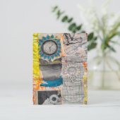 Carte Postale The Flower Clock Plans Retro Mixed Media Collage (Debout devant)