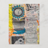 Carte Postale The Flower Clock Plans Retro Mixed Media Collage (Devant)