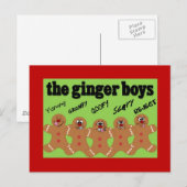 Carte Postale "The Ginger Boys" Gingerbread Man Boy Band (Devant / Derrière)