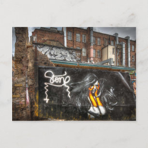 Carte Postale The Girl with Orange Gloves, Shoreditch Graffiti