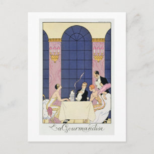 Carte Postale The Gourmands, 1920-30 (tirage pochoir)