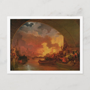 Carte Postale The Great Fire of London, c.1797 (huile sur toile)