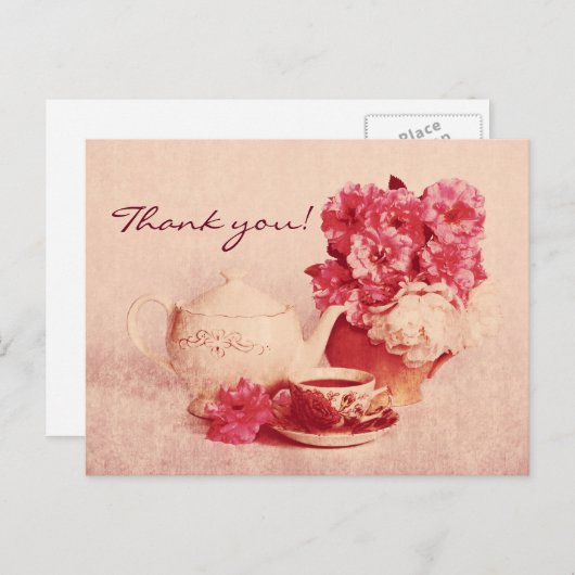 Carte Postale Thé grunge de cru de victorian (Devant / Derrière)