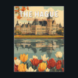 Carte Postale The Hague Netherlands Travel Art Vintage<br><div class="desc">The Hague retro vector travel design. The Hague is a city on the North Sea coast of the western Netherlands.</div>