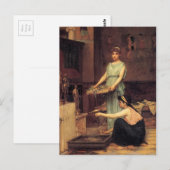 Carte Postale ThE HoUSEHoLD GoDs, par John William Waterhouse (Devant / Derrière)