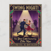 Carte Postale The Jive Cats Swing Night Vintage  (Devant)