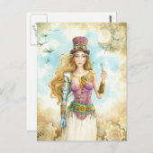 Carte Postale 'The Key', fille de Steampunk. (Devant / Derrière)