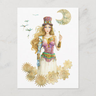 Carte Postale "The Key" Steampunk Girl Par Scot Howden