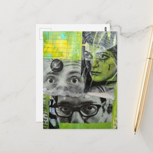 Carte Postale The Lady and the Doctors Mixed Media Collage (Devant/Arrière en situation)