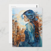 Carte Postale The Lady in the City With Blue Hair (Devant / Derrière)