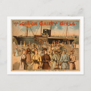 Carte Postale The London Gaiety Girls "Arrivée à New York"