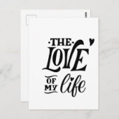 Carte Postale The Love of My Life – Romantic Typography Design (Devant / Derrière)