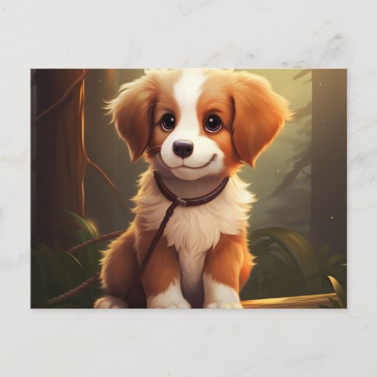 Carte postale The Mischievous and Funny Pup (Devant)