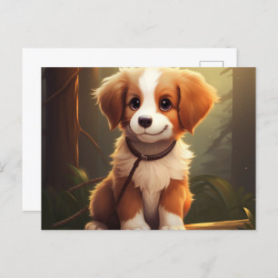 Carte postale The Mischievous and Funny Pup