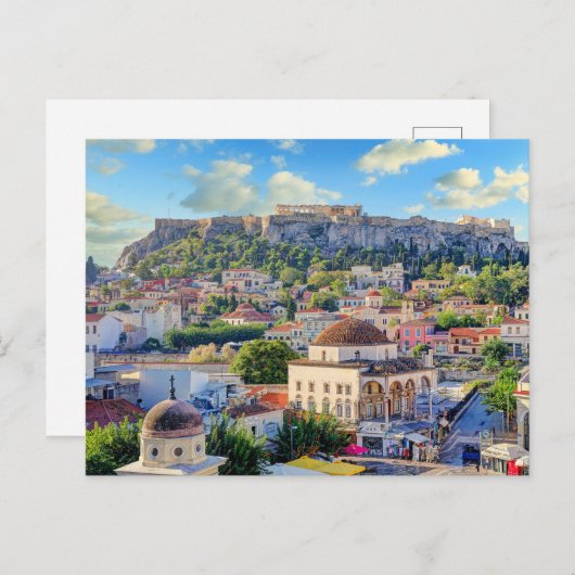 Carte Postale The Monastiraki Square of Athens with Plaka (Devant / Derrière)