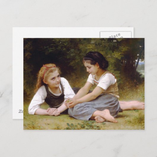 Carte Postale The Nut Gatherers by William-Adolphe Bouguereau (Devant / Derrière)