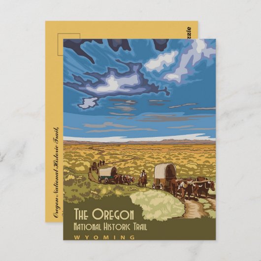Carte Postale The Oregon National Historic Trail Wyoming (Devant / Derrière)