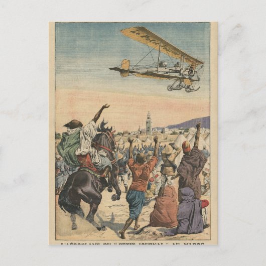 Carte Postale The 'Petit Journal' airplane flying over (Devant)