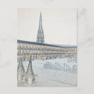 Carte Postale The Piece Hall, Halifax, Esquisse architecturale