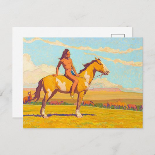 Carte Postale The Pony Boy, 1920 par Maynard Dixon (Devant / Derrière)