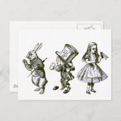 Carte Postale The Rabbit, the Hatter & Alice from Wonderland (Devant / Derrière)