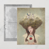 Carte Postale The Reader fantasme jeune fille avec des livres d' (Devant / Derrière)