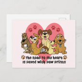 Carte Postale The Road to My Heart is Paved with Paw Prints (Devant / Derrière)