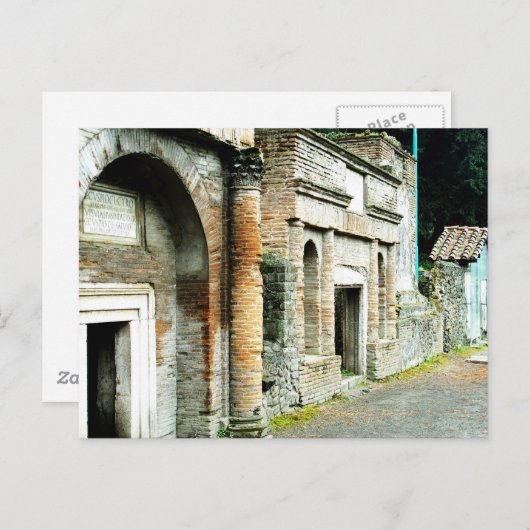 Carte Postale The Ruins of Pompeii - marketplace with temples (Devant / Derrière)