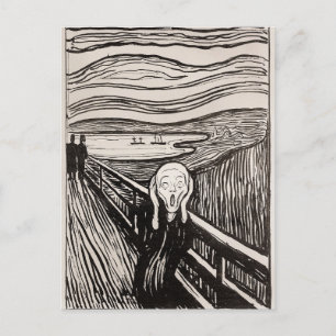 Carte Postale The Scream (1895) Edvard Munch Woodcut Art