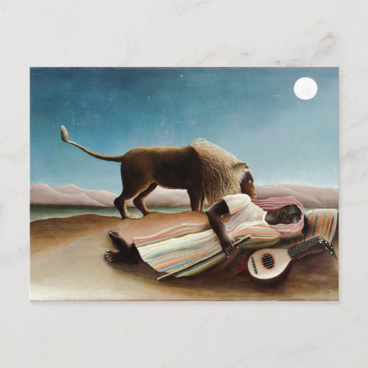 Carte Postale "The Sleeping Gypsy" de Rousseau (1897) (Devant)