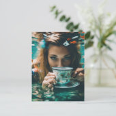 Carte Postale Thé sous-marin avec poisson rouge (Debout devant)