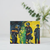 Carte Postale The Statue of Liberty Gets Arrested Postcard (Debout devant)