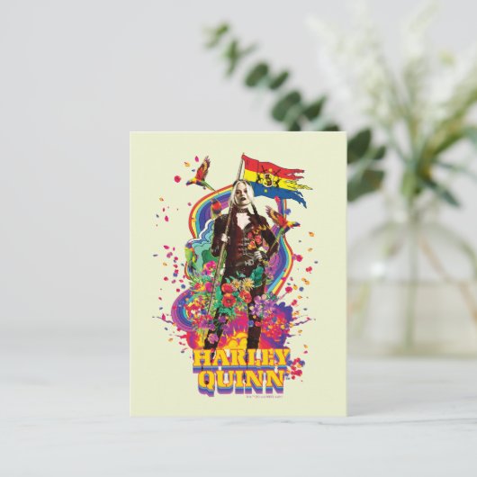 Carte Postale The Suicide Squad | Harley Quinn Fleurs & Arc-en-c (Debout devant)