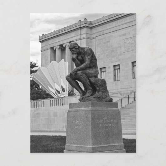 Carte Postale The Thinker et The Shuttlecock, Kansas City B/W (Devant)
