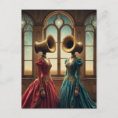 Carte Postale The Two Women With Alternative Heads Surreal (Devant)