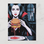 Carte Postale The Vampire With a Cheeseburger (Devant)
