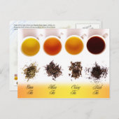 Carte Postale Thé vert, jaune, olong et noir (Devant / Derrière)