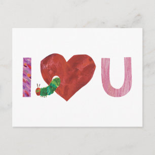 Carte Postale The Very Hungry Caterpillar   Je t'aime