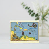 Carte Postale The West Indies Map Postcard (Debout devant)
