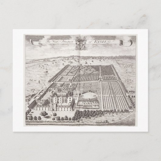 Carte Postale The West Prospect of Knole, from 'Thirty Six Diffe (Devant)