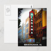 CARTE POSTALE THÉÂTRE ALABAMA - BIRMINGHAM, ALABAMA (Devant / Derrière)