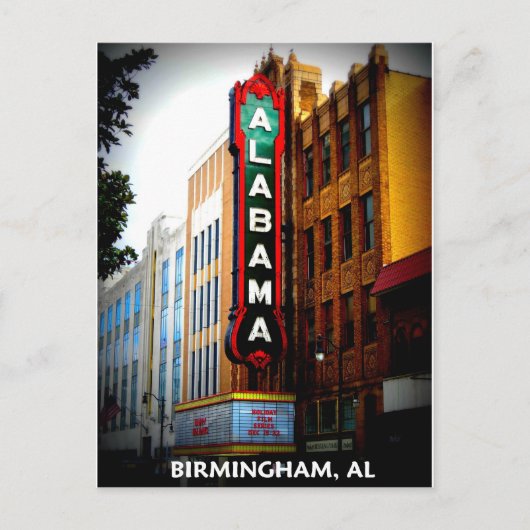 CARTE POSTALE THÉÂTRE ALABAMA - BIRMINGHAM, ALABAMA (Devant)
